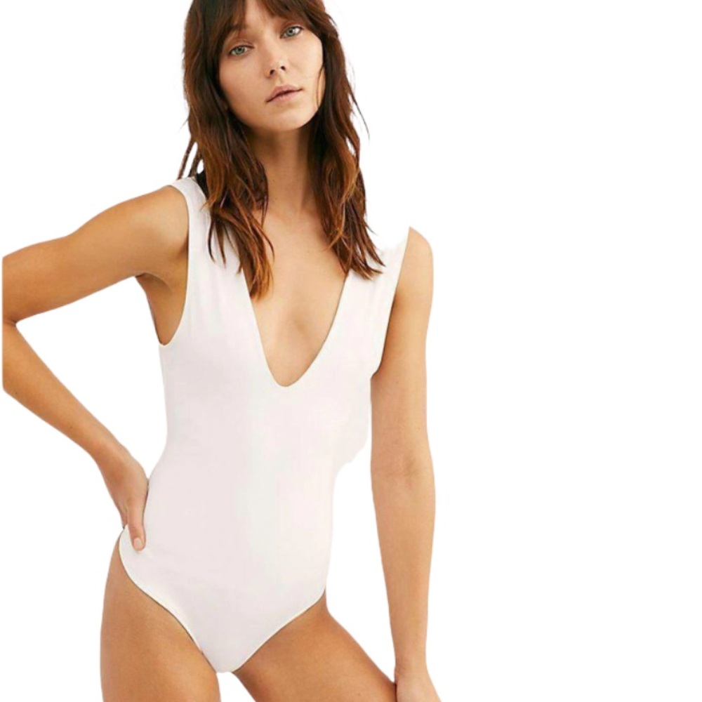 Free People White Bodysuit